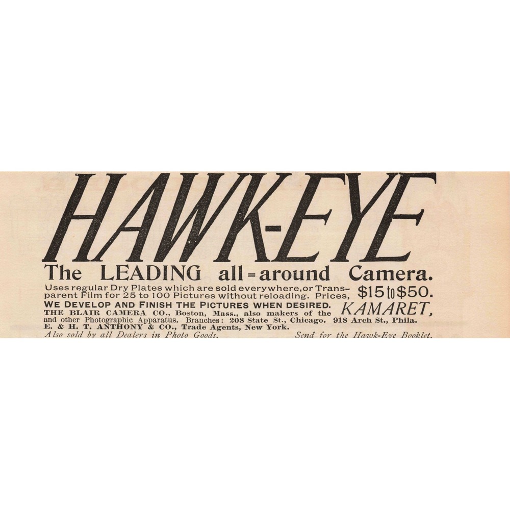 Hawkeye Camera The Leading All Around Camera Vintage Photo Advertisement Print‎